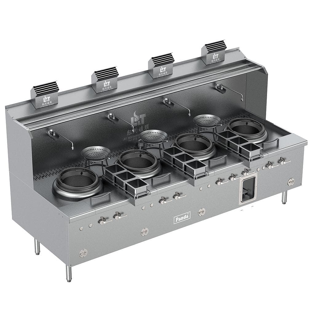 American Style 4-Burner Turbo Fan Wok Station