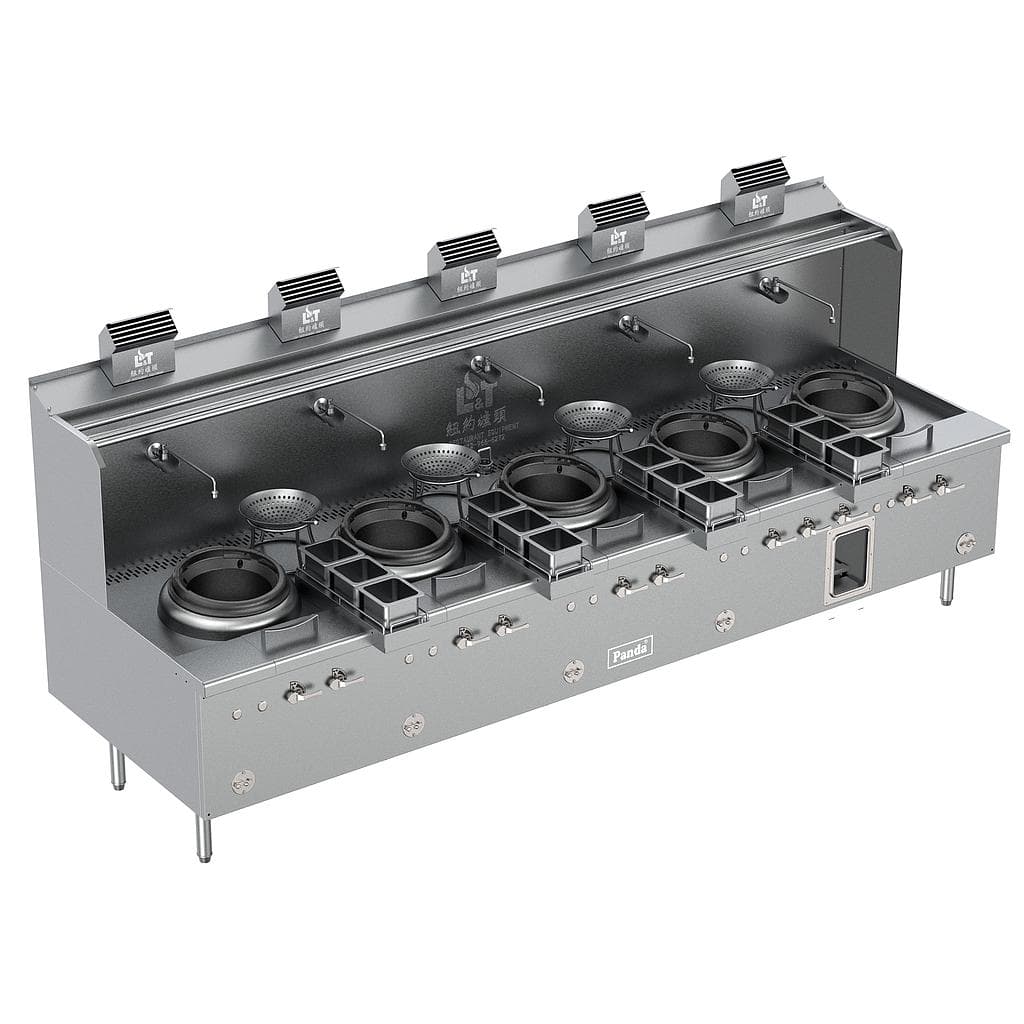 American Style 5-Burner Turbo Wok Range