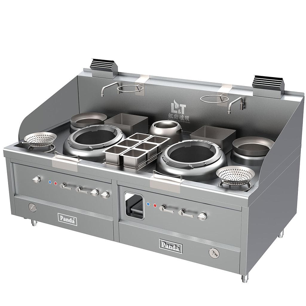 Turbo Wok Range 2 Burners + 2 Warming Pots + Slow Cook Chamber