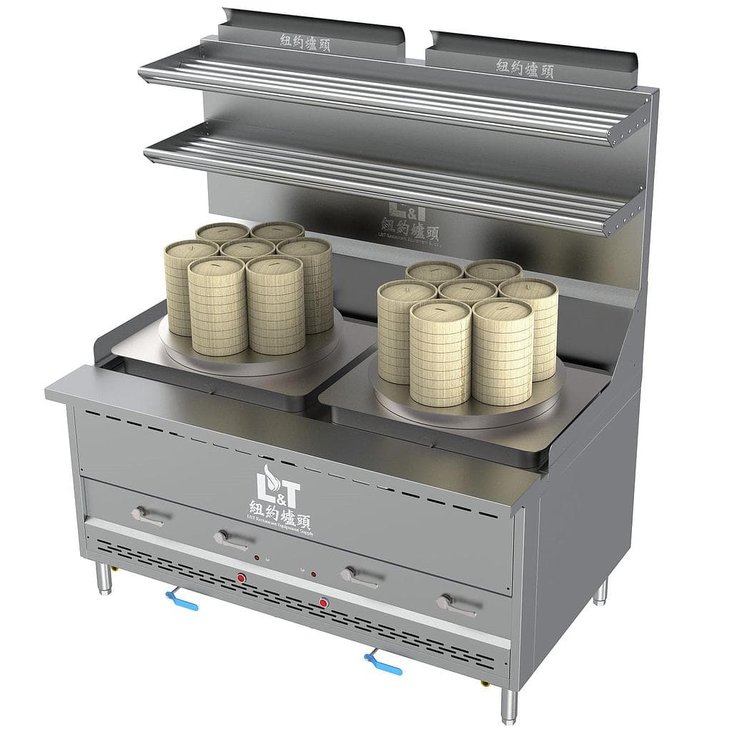 62" Interchangeable Steam King with Two Sets Manual Rotatable 7-Hole Dim Sum Plate