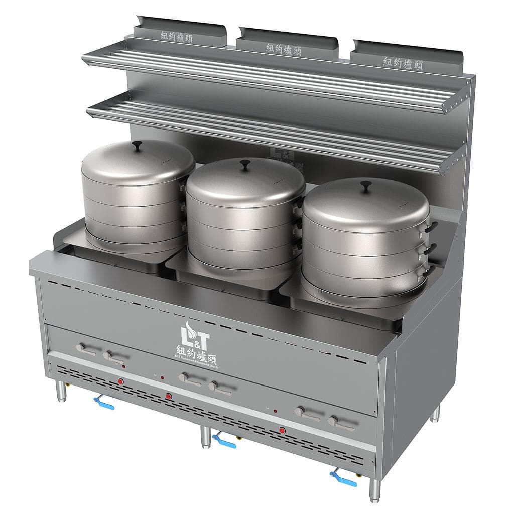 72" Interchangeable Steam Range with Three Bao Steamers