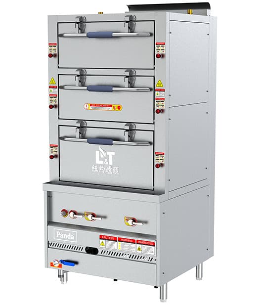 36" Super High-Speed Steaming Cabinet with 3 Compartments