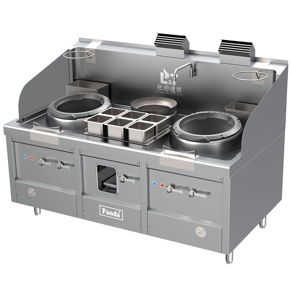 Grand Turbo Wok Range 2 Burners + 1 Warming Pot