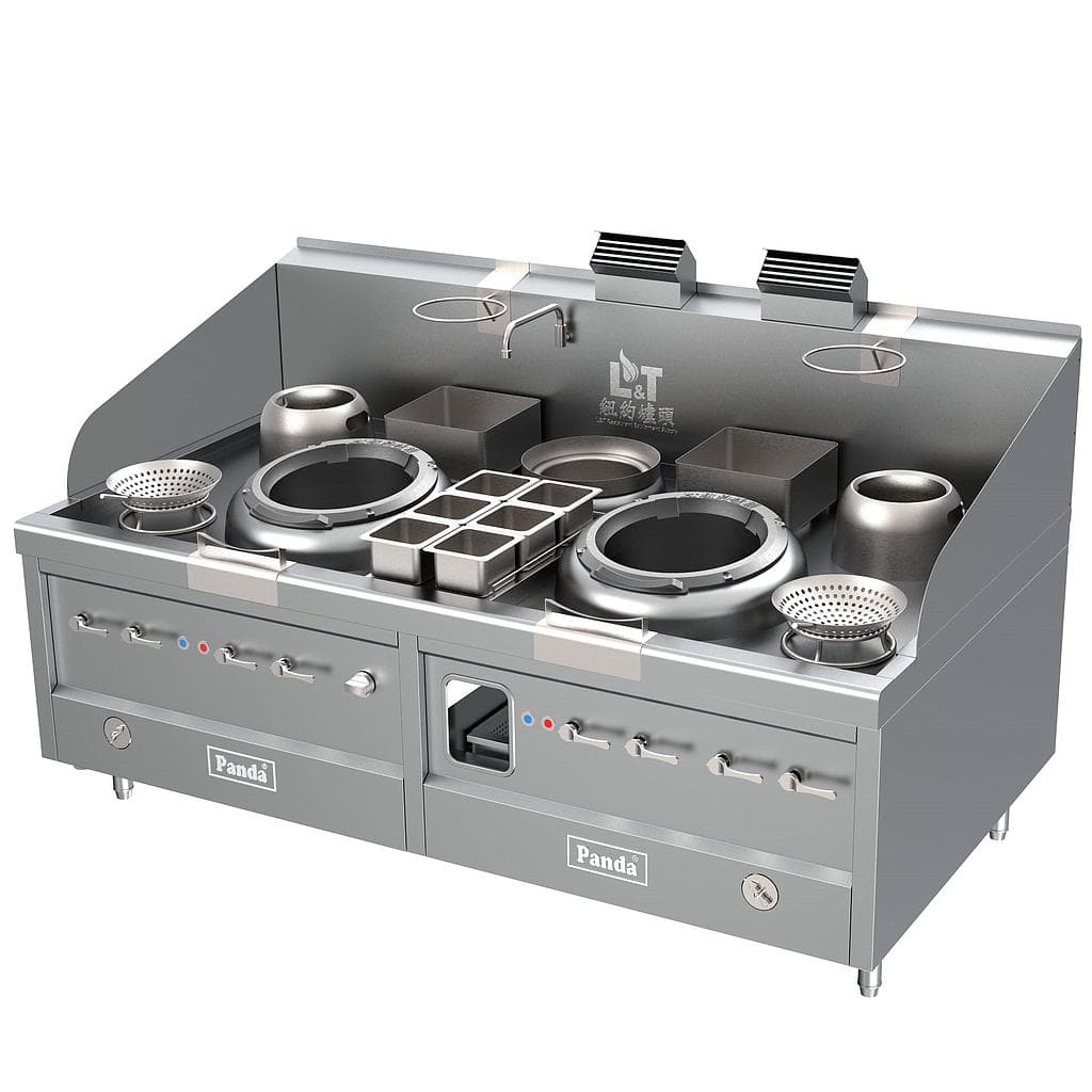 Turbo Wok Range 2 Burners + 1 Warming Pot + 2 Slow Cook Chambers