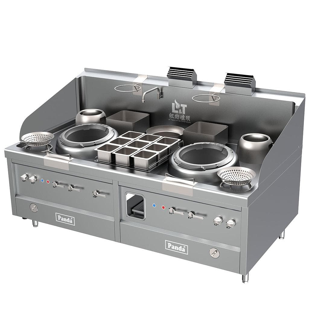 Grand Turbo Wok Range 2 Burners + 1 Warming Pot + 2 Slow Cook Chambers