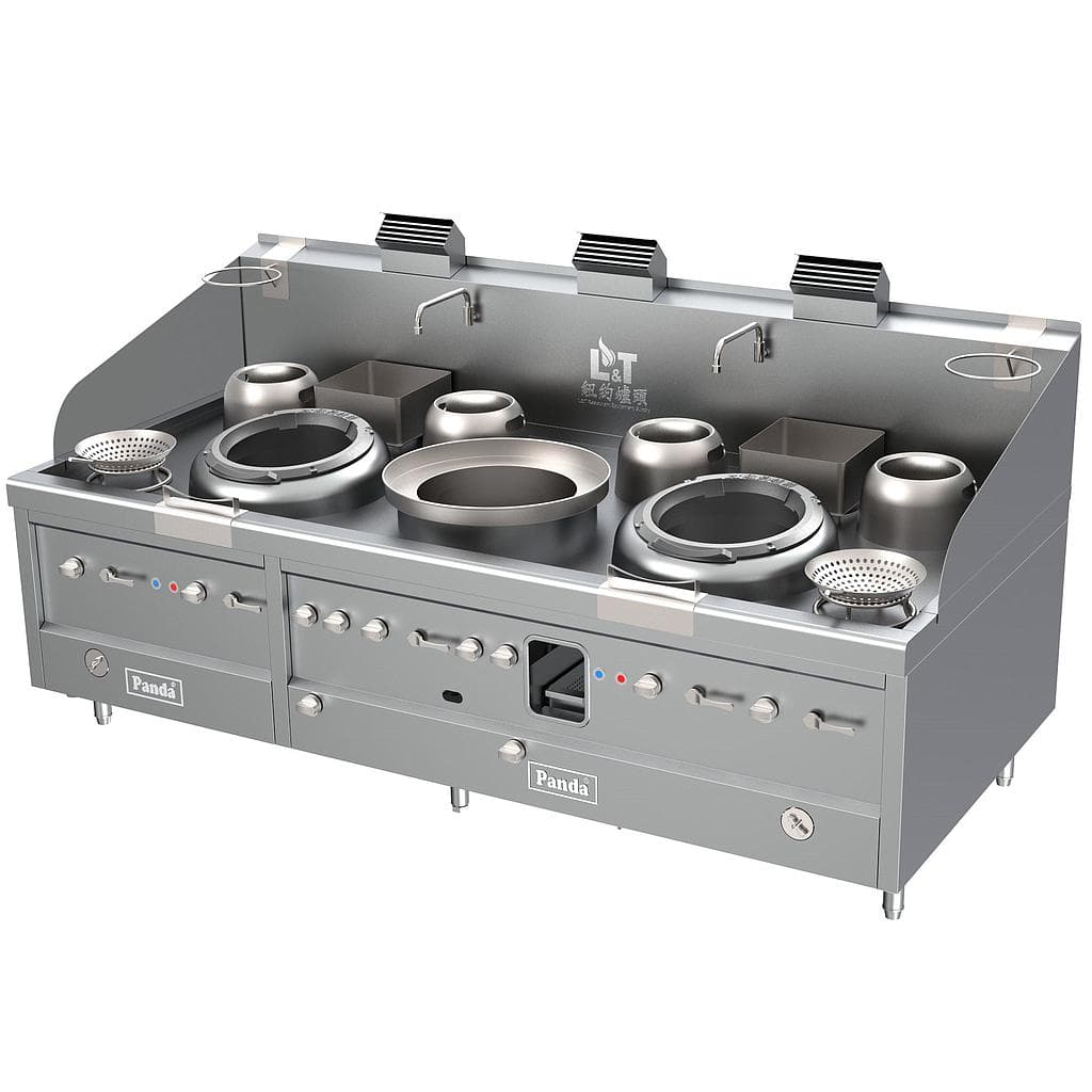 Turbo Wok Range 2 Burners + 4 Slow Cook Chambers + 1 Large Stockpot