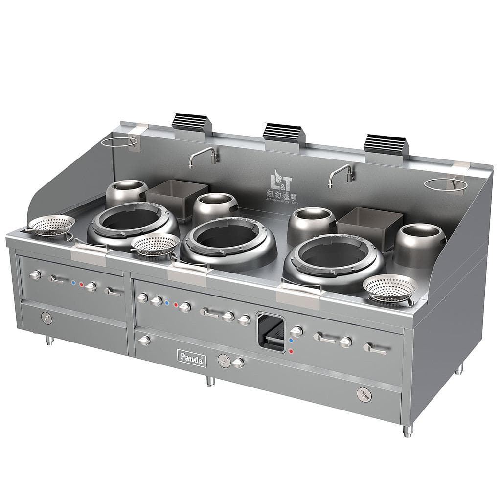 Turbo Wok Range 3 Burners + 4 Warming Pots