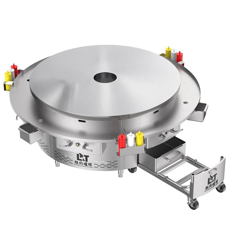 72" Round Mongolian BBQ Grill with 1.2" Hot Roll Plate